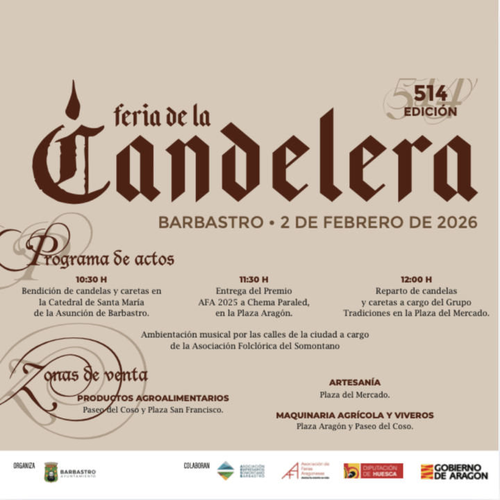 Inicio de calendario ferial en Barbastro con la Candelera
